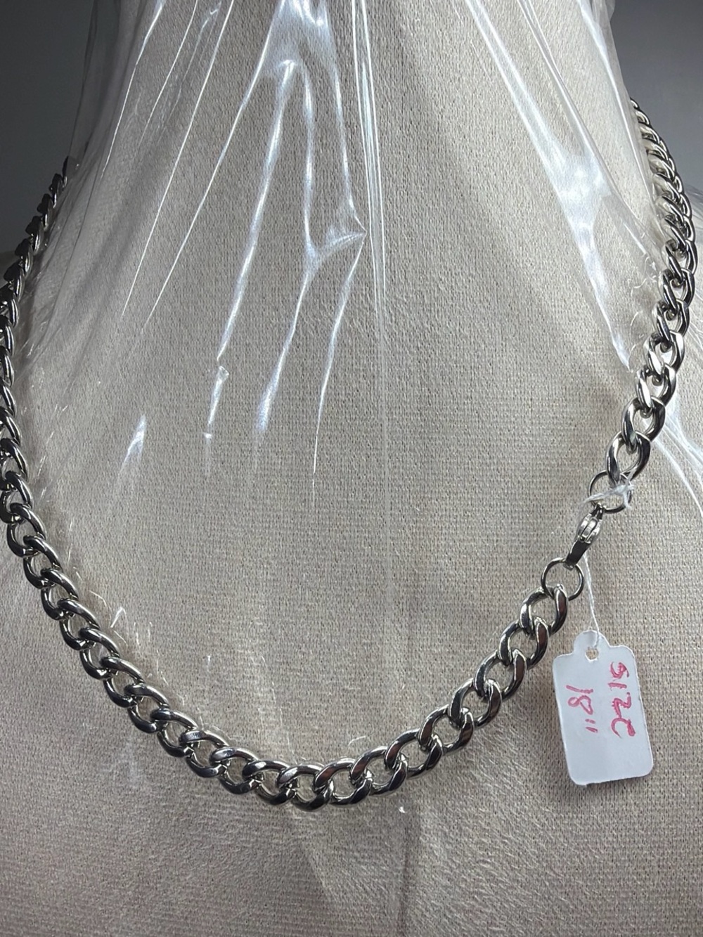 Silver plated Stainless Chain Link Necklace - For Sale !